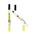 Dri Mark Double Header Nylon Point Pen & Highlighter w/ White Body